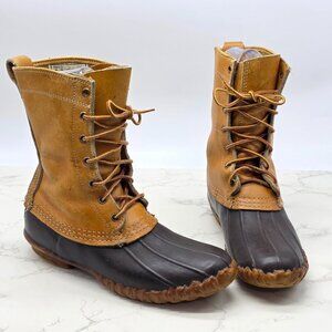 L.L. Bean Tan and Black Lace Up Boots